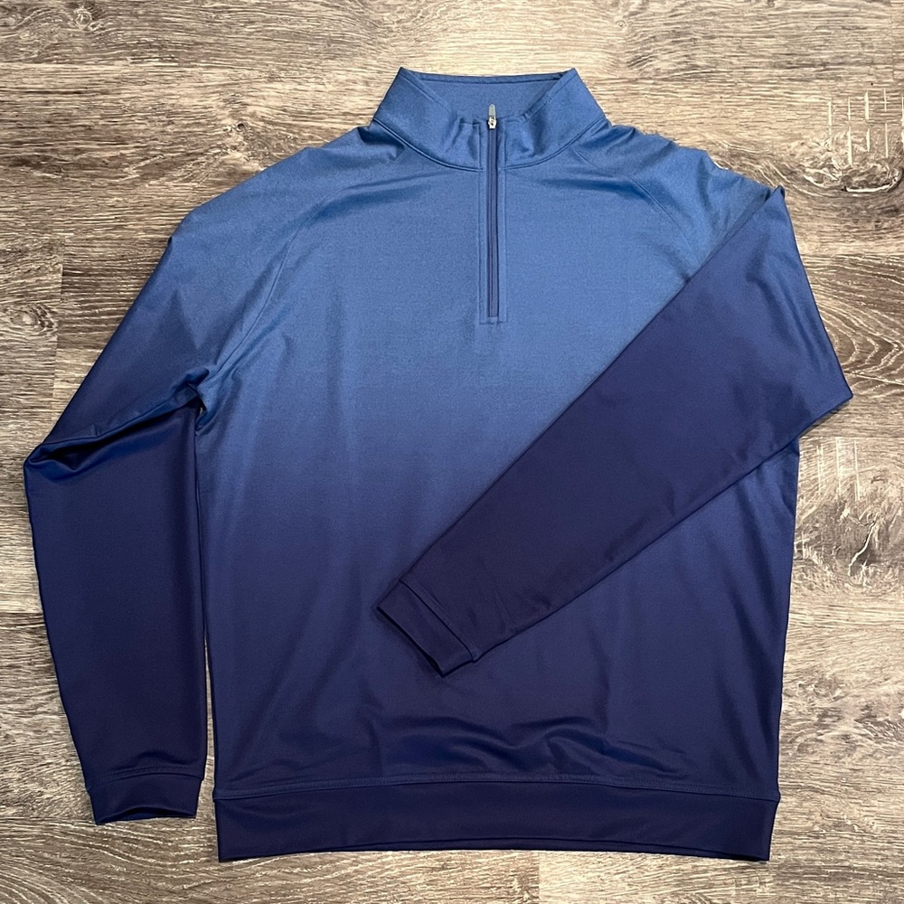 Peter Millar Blue Heather Quarter-Zip Pullover